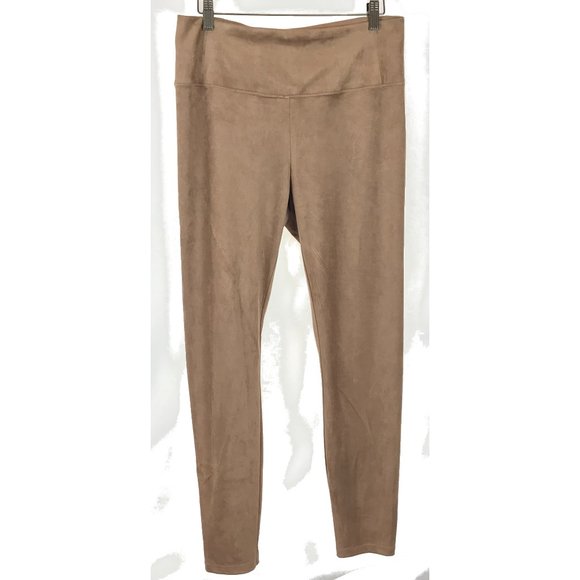 NWT Womens Size 8 Rachel Zoe Tan High Rise Faux Suede Leggings - Picture 1 of 3